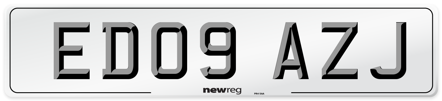 ED09 AZJ Number Plate from New Reg